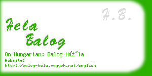 hela balog business card